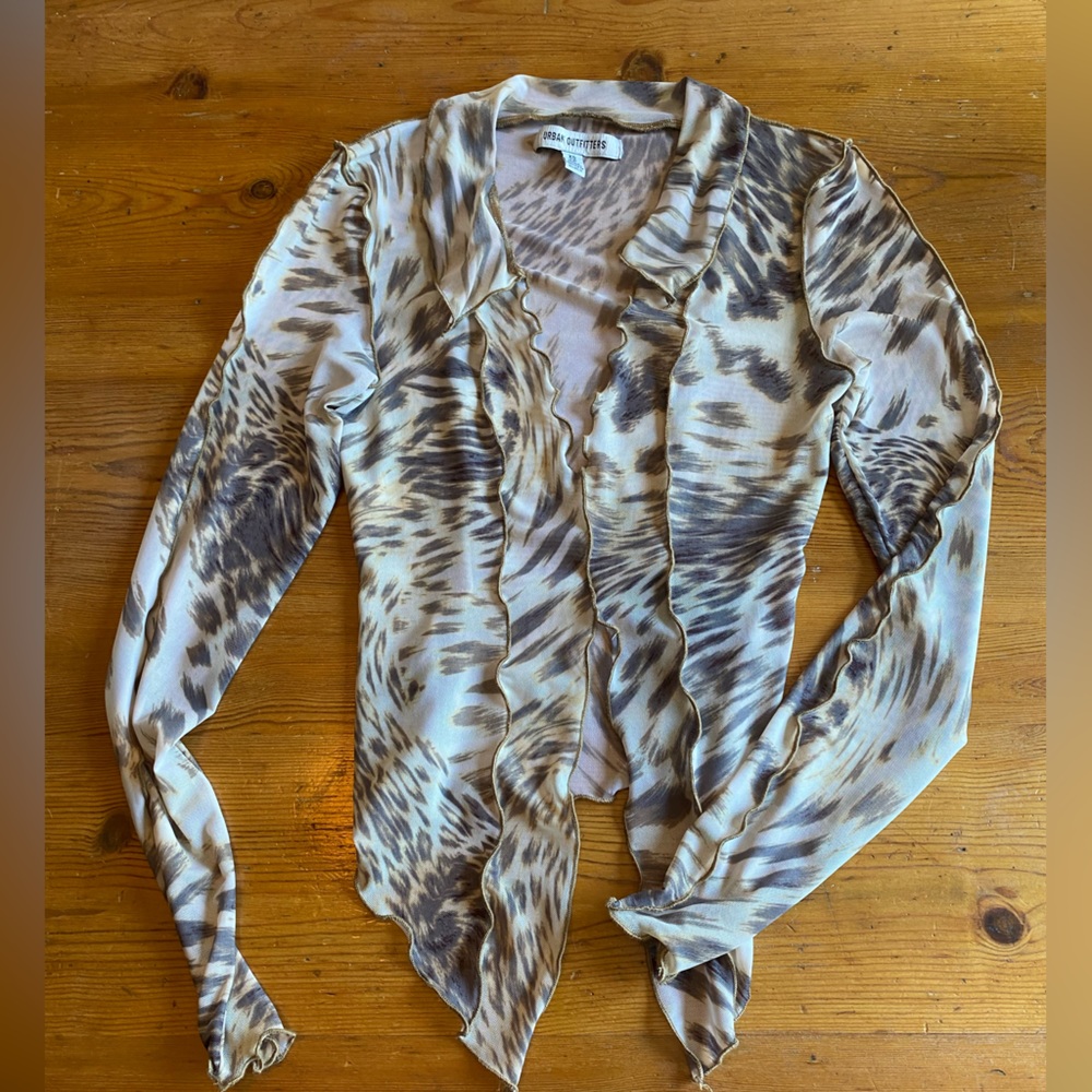 mesh leopard urban outfitters top